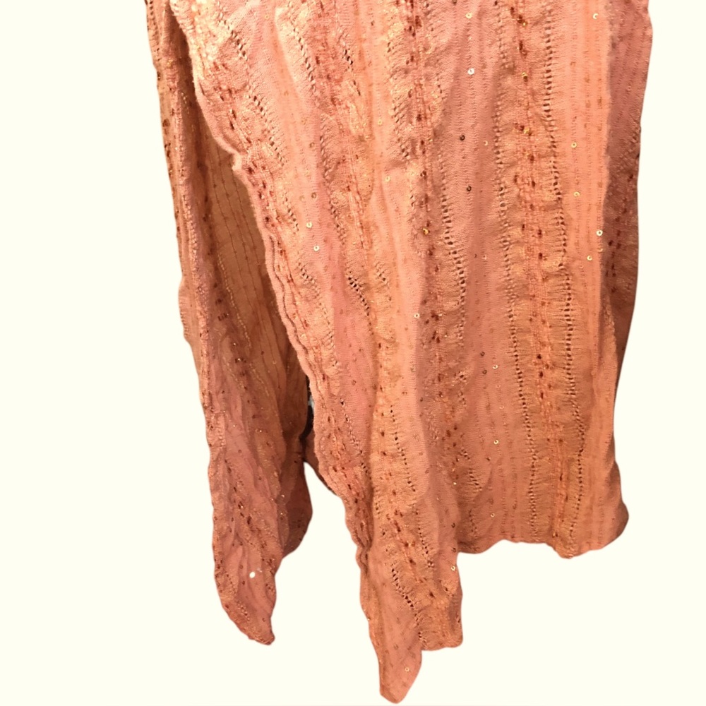 Women's Peach Sequin Maxi Dress - Picture 4 of 9